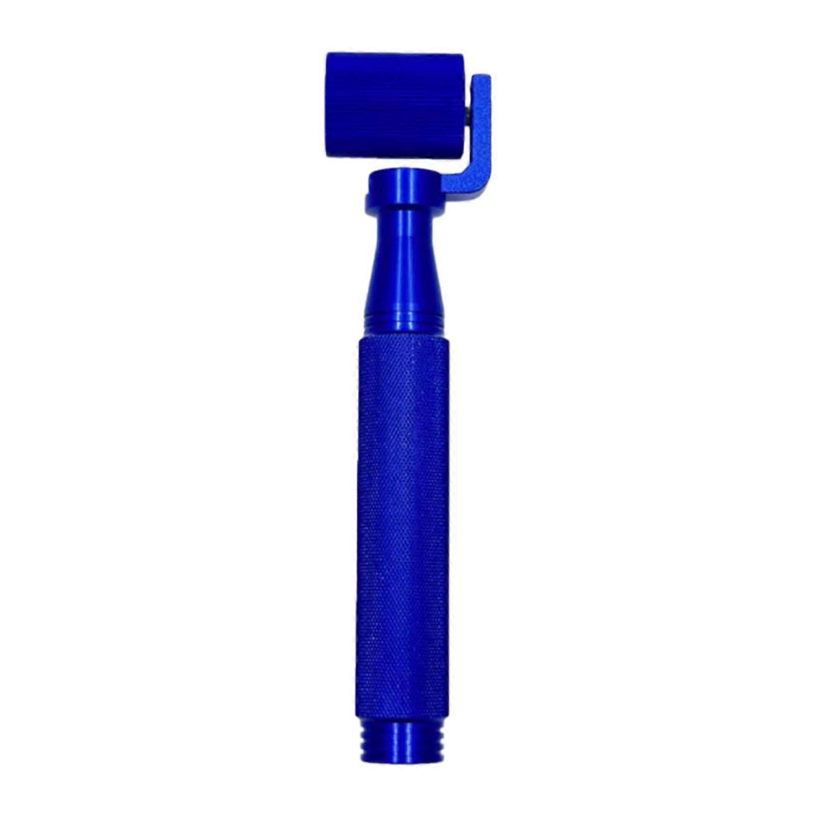 Stepped seam roller for wallpaper, printing tool with ergonomic handle, blue