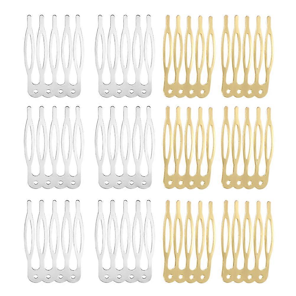 Elegant Comb Clips For Women Hair Accessories 100Pcs Assorted Color Durable Wig Fixing Five Teeth Design