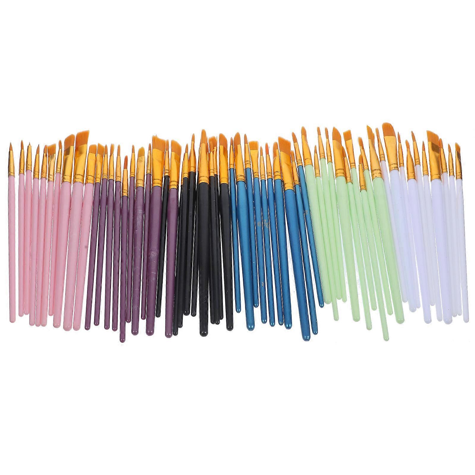 60Pcs Professional Watercolor Brushes For Artists Travel Outdoor Sketching Assorted Color Simple Design
