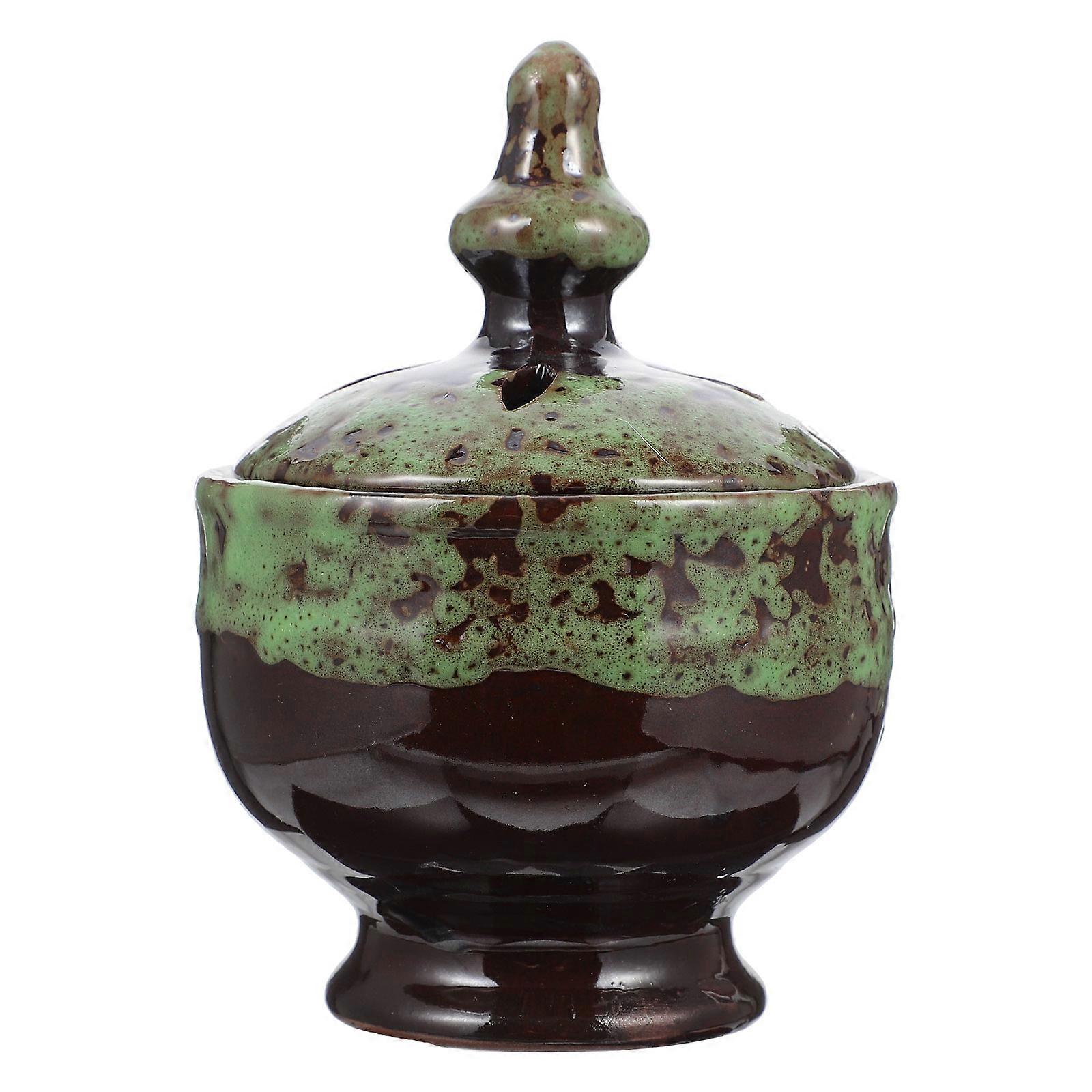 Incense Burner 1 Pc Square for Cabinet Dining Room 13X9.4X9.4CM Green Lightweight
