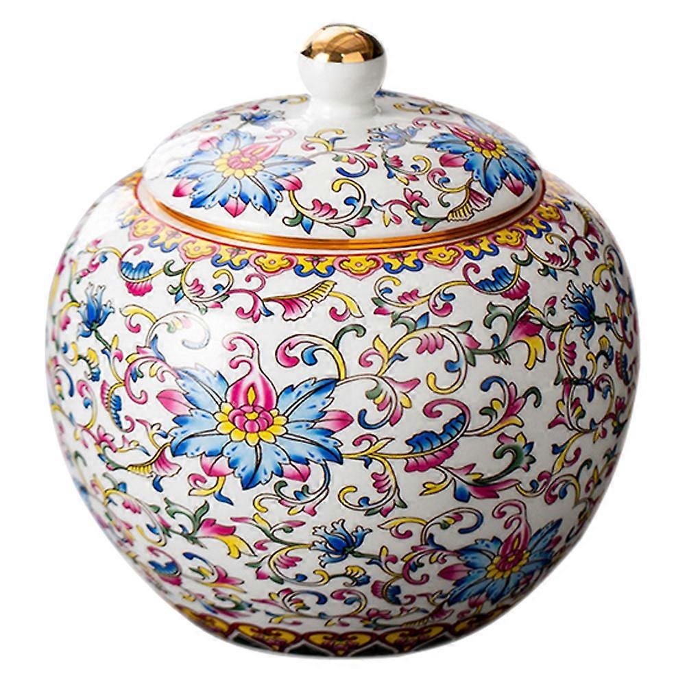 Ceramic Tea Storage Jar with Lid Retro Design Airtight Container for Loose Leaf Tea Flavor Preservation
