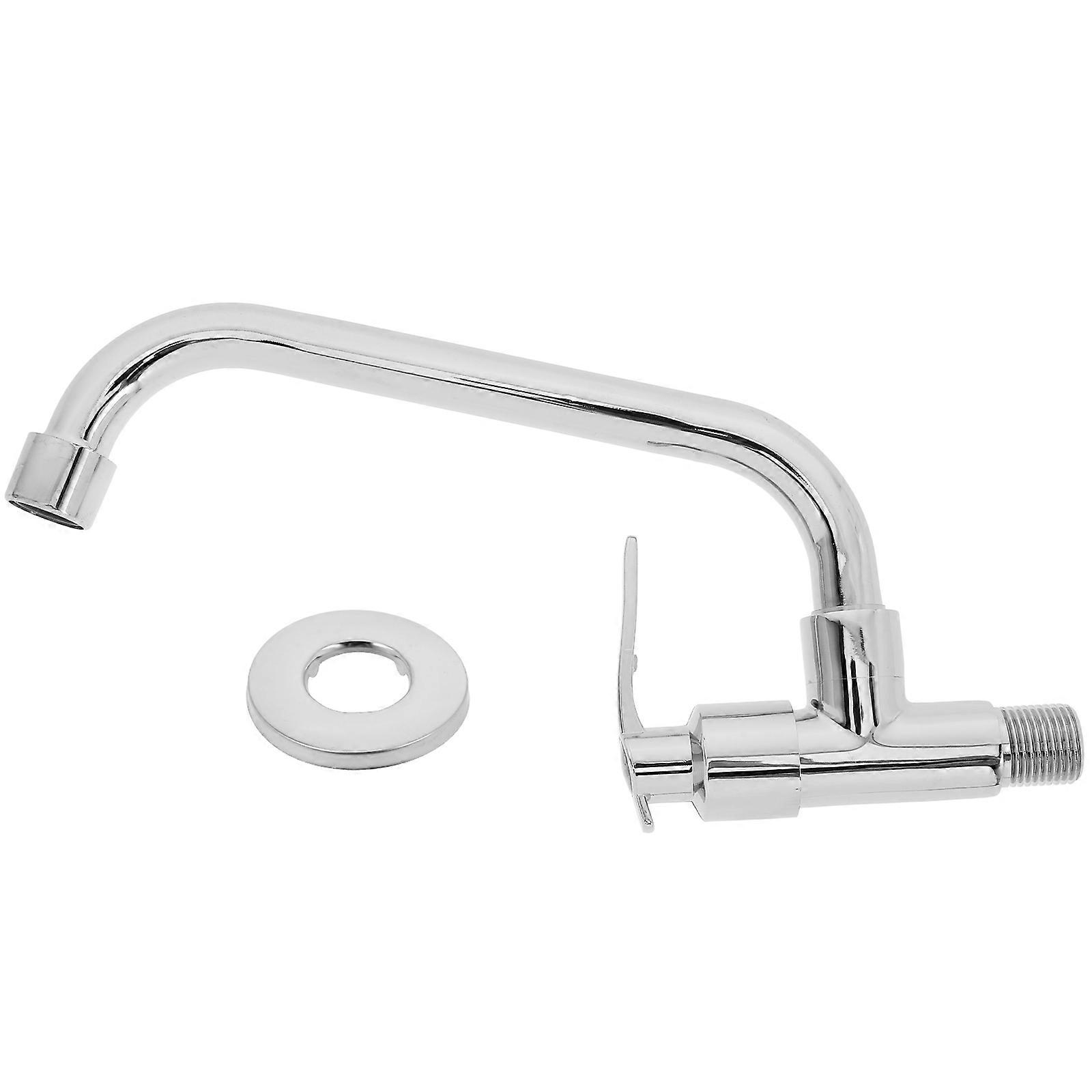 Durable Wall Mounted Single Cold Water Faucet for Kitchen Basin with Horizontal Rotation for Modern Home Use