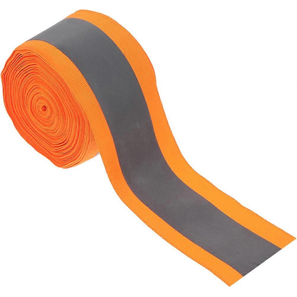 Reflective Fabric Strip for Clothing DIY Orange Polyester High Visibility Safety Reflective Webbing 1 Roll