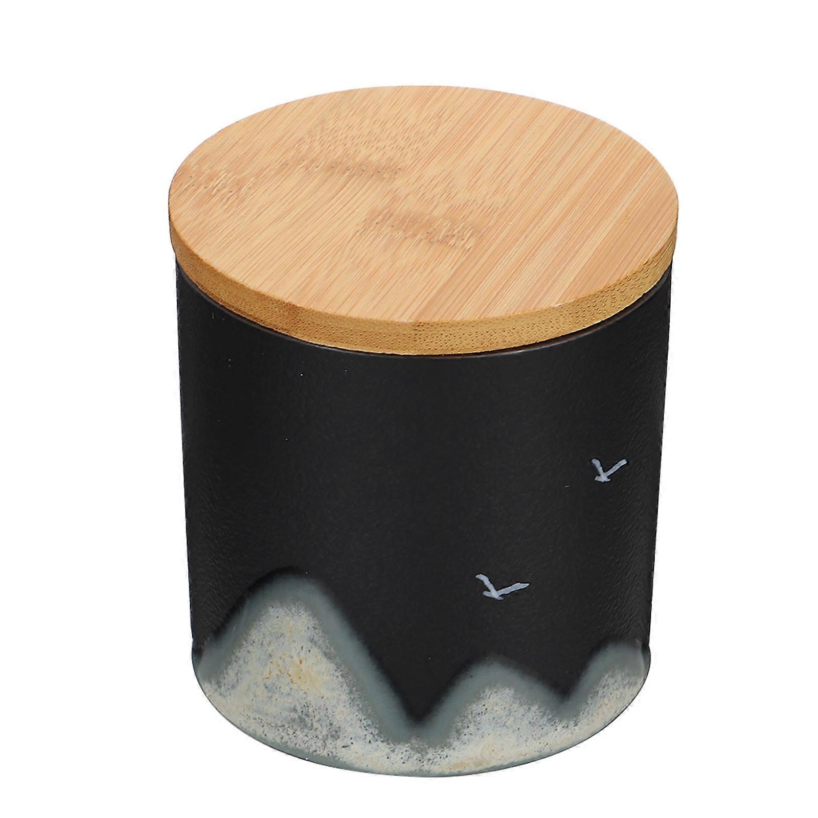 Airtight Ceramic Tea Jar for Grains & Tea with Sealed Lid, Compact Kitchen Storage Container for Moisture Protection & Decor