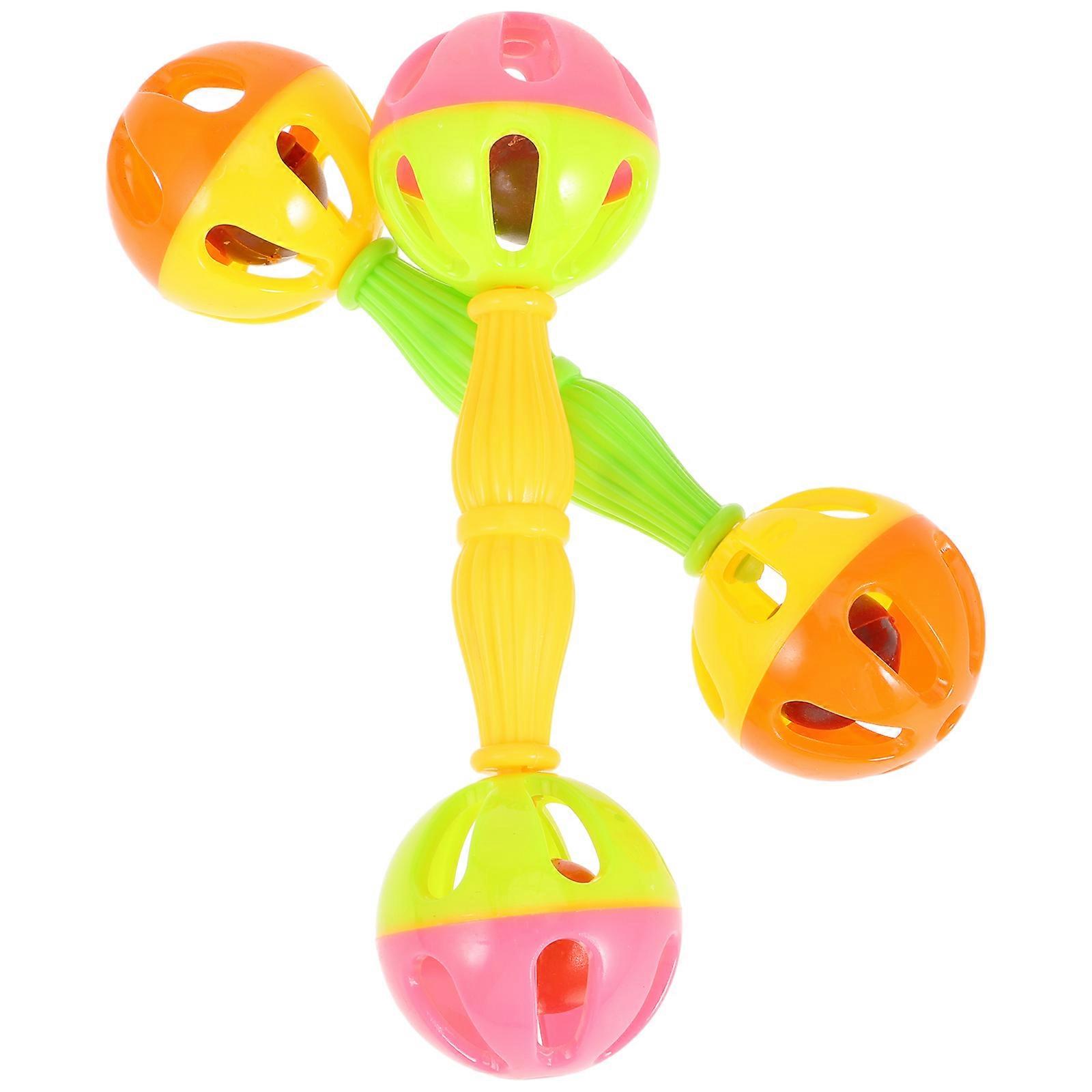 Parrot Bells 2Pc Plastic Ring Hammer Educational For Pets Parrots Assorted Color Sound Making 2Set
