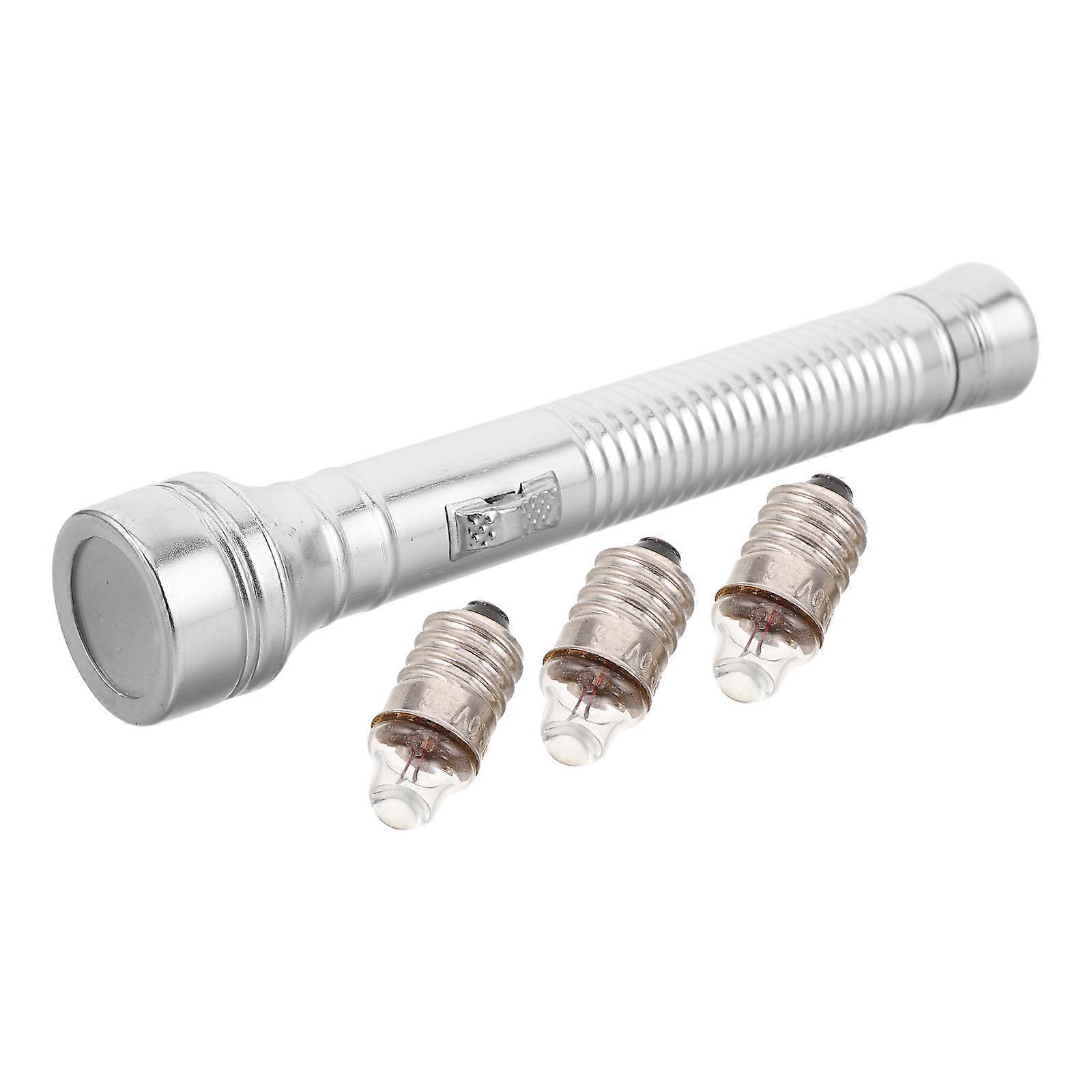 Vintage Style Led Flashlight Metal Torch For Outdoor Camping And Emergency Use With 1 Set Of Bulbs
