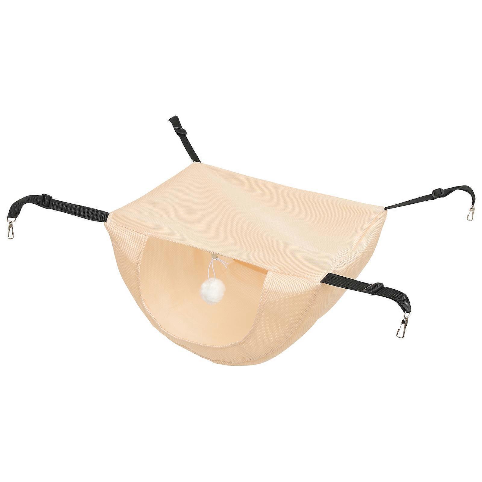 Breathable Cat Cage Hammock For Home Use With Beige Material In A Peculiar Shape And Comfortable Design 1Pcs