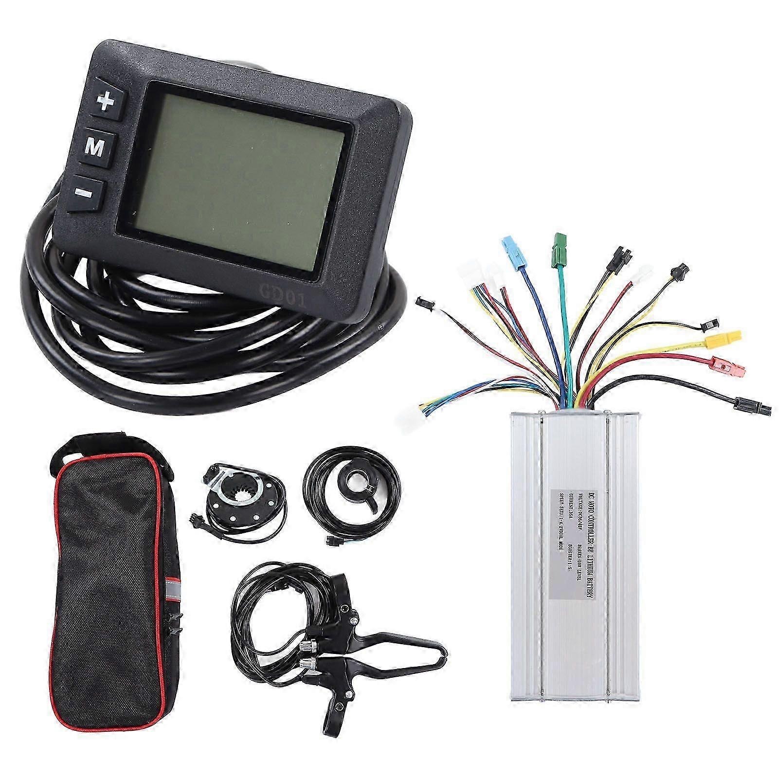 Electric Bike Lithium Battery Modification Kit with Display Screen and DC 36V 48V Motor Controller