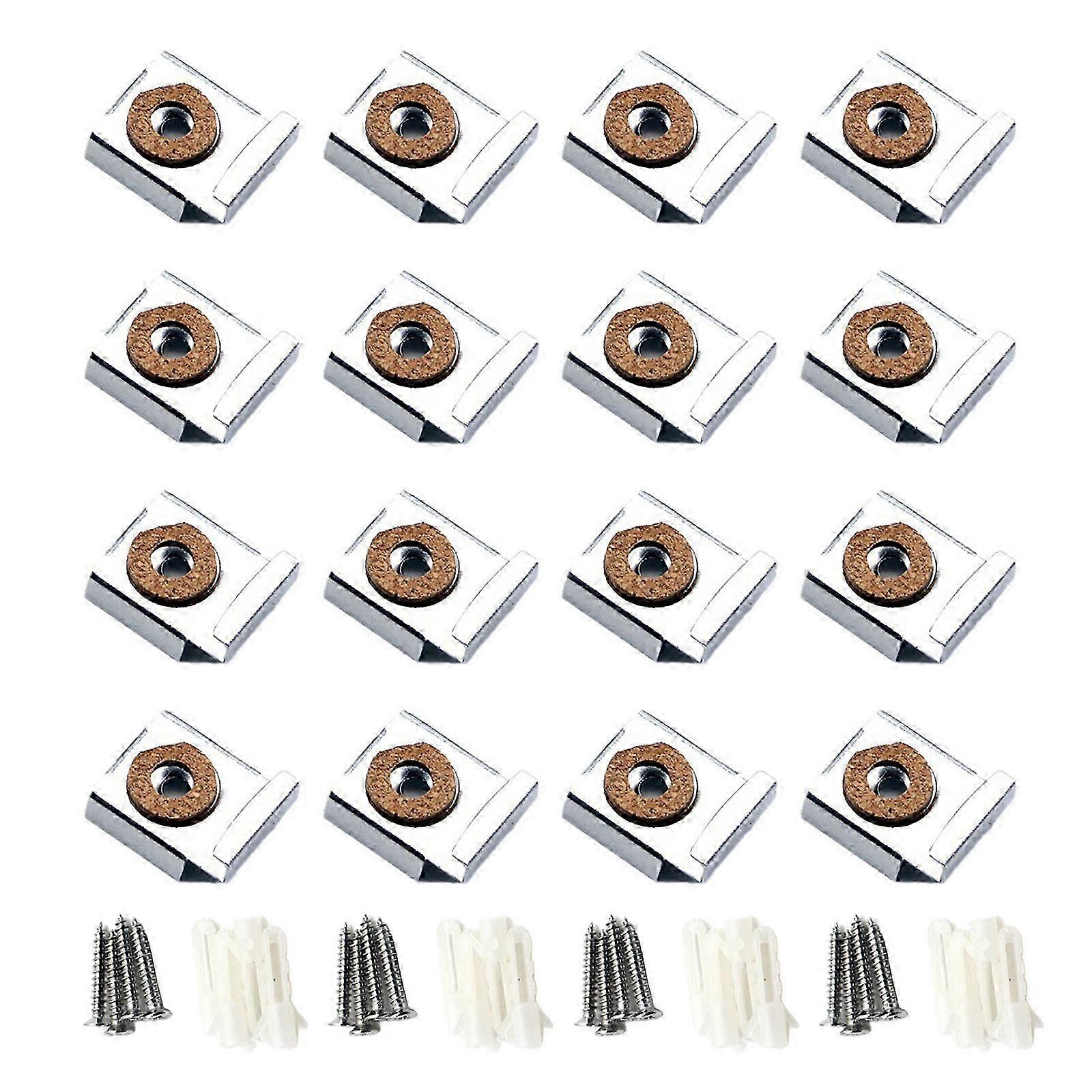 2025 8/16pcs Spring Loaded Mirror Hanger Clips Frameless Mirror Fixing Clip Picture Fixing Clip Square Mirror Mounting Clips B