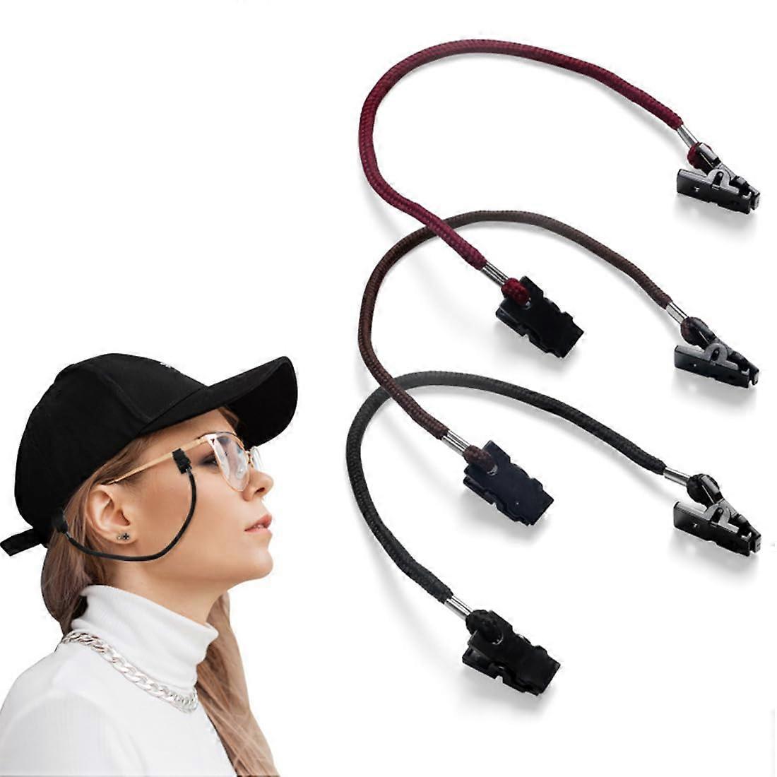 Hat Retainer Clip for Caps, Windproof Hat Keeper for Climbing, Fishing, Camping, Boating - Pack of 3 Durable Clips