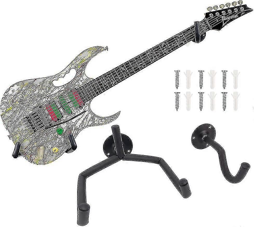 Horisontell gitarr väggfäste, lutande gitarrhängare, horisontellt väggfäste för akustisk klassisk eller elektrisk gitarr, ukulele, banjo, mandolin -SJL