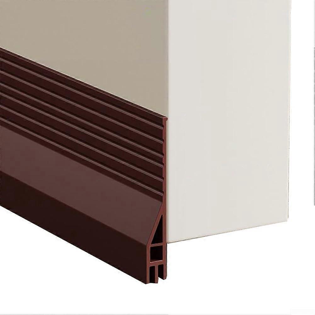 Wave Bottom Door Draft Stopper Soundproof and Weatherproof Door Strip for Noise Reduction and Insect Protection (Brown)