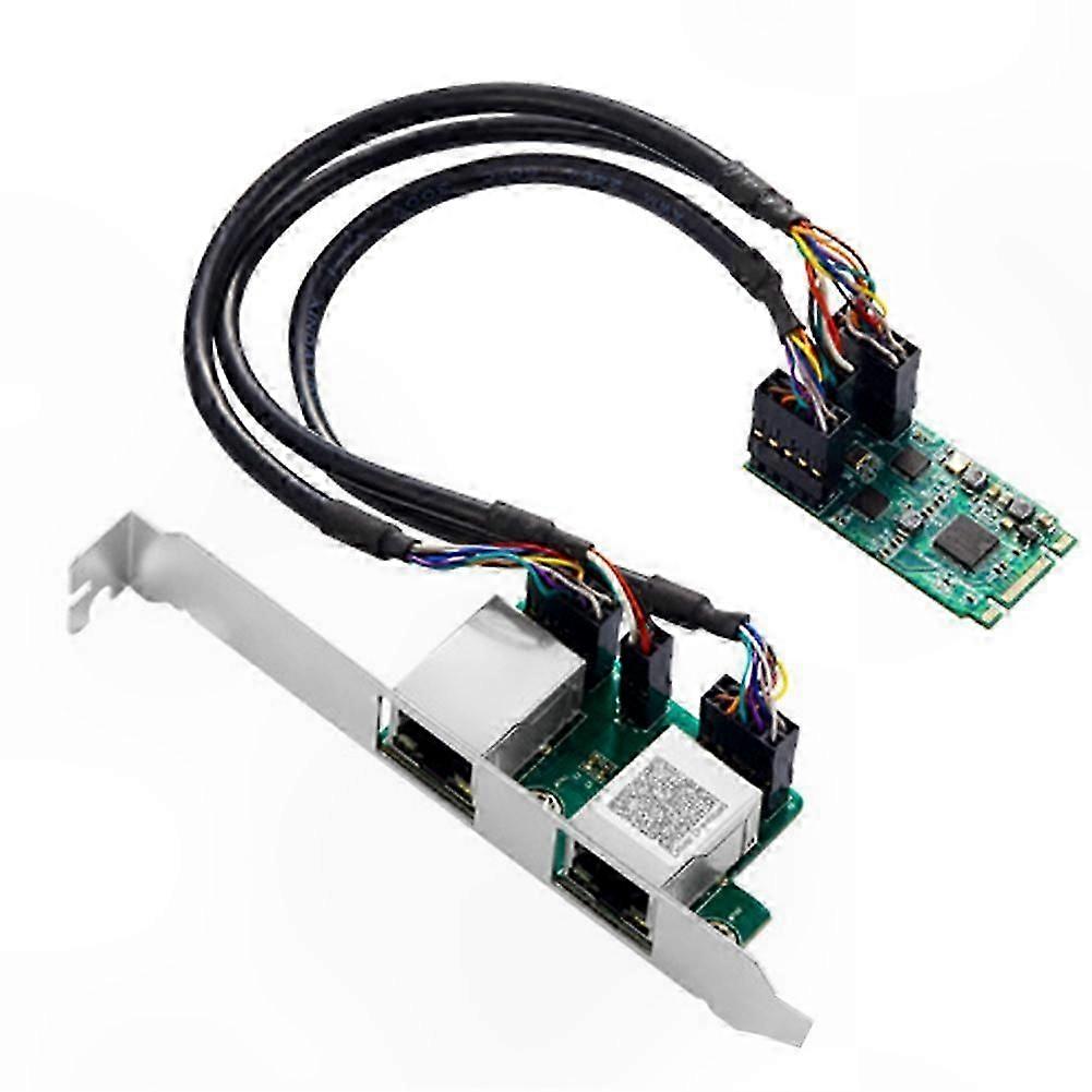 Dual Port 2.5G Ethernet Adapter M.2 Key B+M 2242 PCIe Network Card 2x RJ45 2500Mbps Gigabit LAN Controller