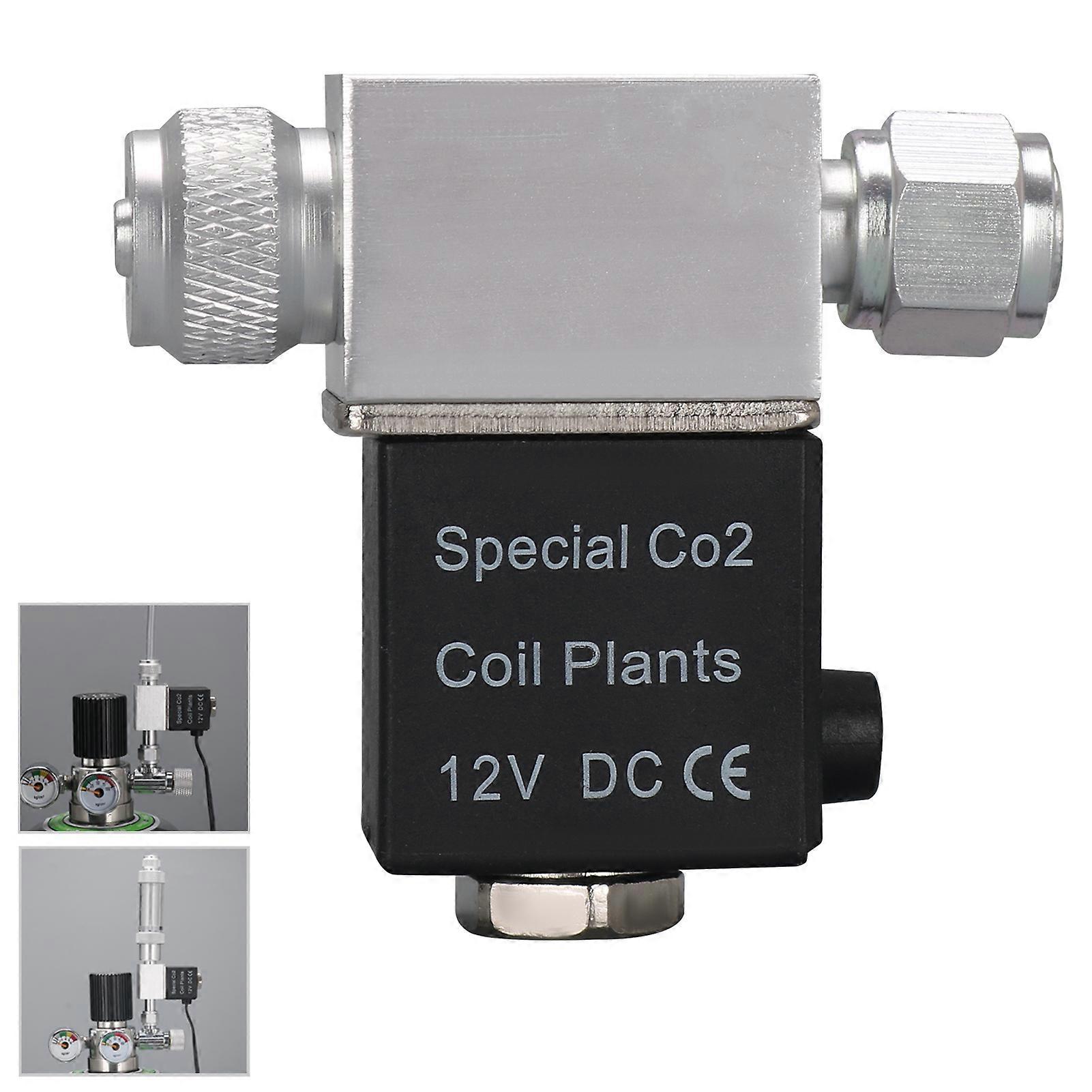 Solenoid Valve for Aquarium CO2 System Regulator DC 12V Output Connect M10*1 External Thread Single Head Noiseless Low Temperature Version