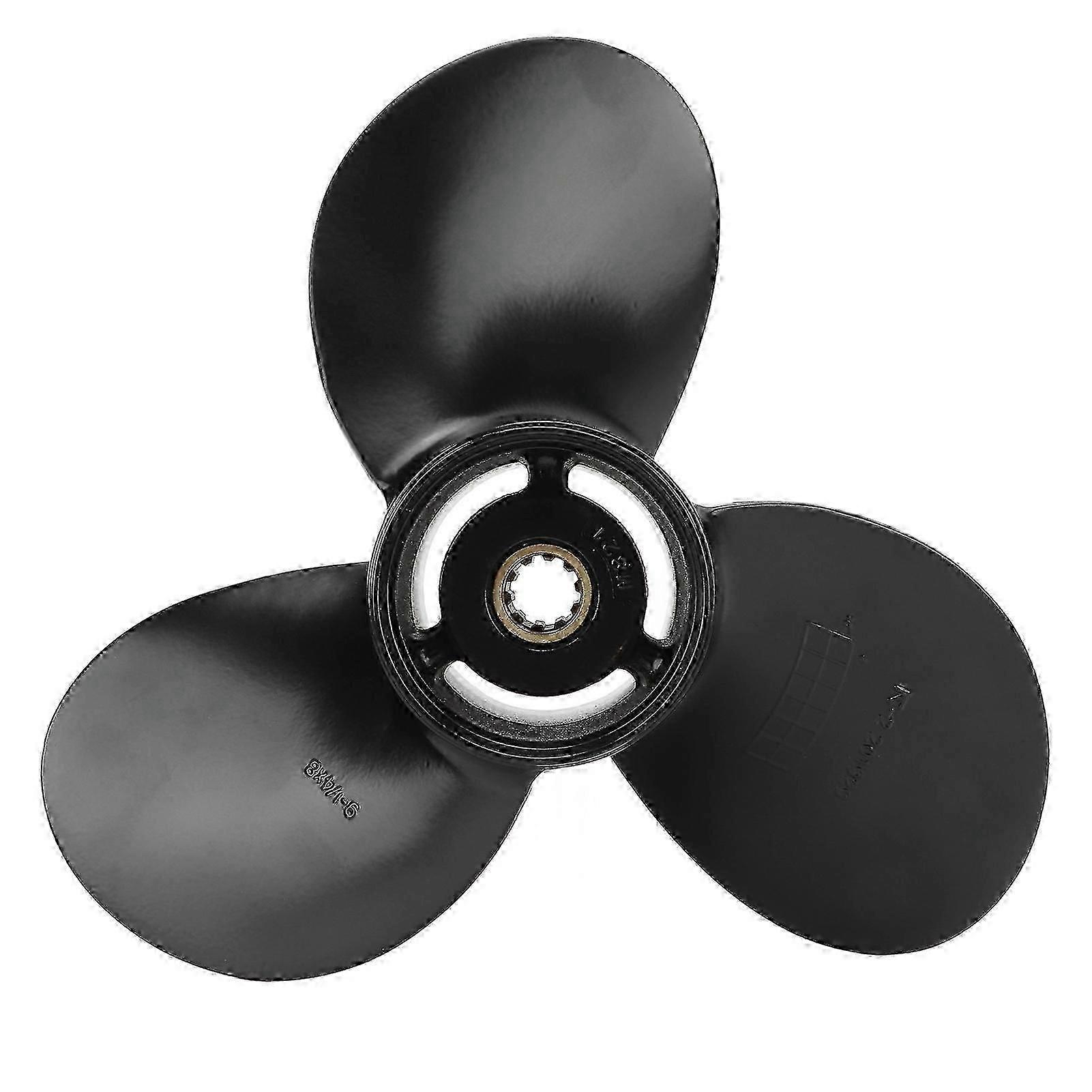 Outboard Propeller 9 1/4x8in 3 Blades 10 Splines R Rotation Aluminum Alloy for Suzuki 8-20HP