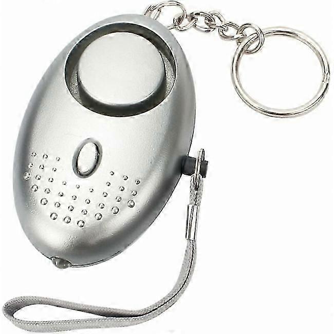 Silver Personal Alarm, 140DB Keychain Emergency Alarm with Anti-A