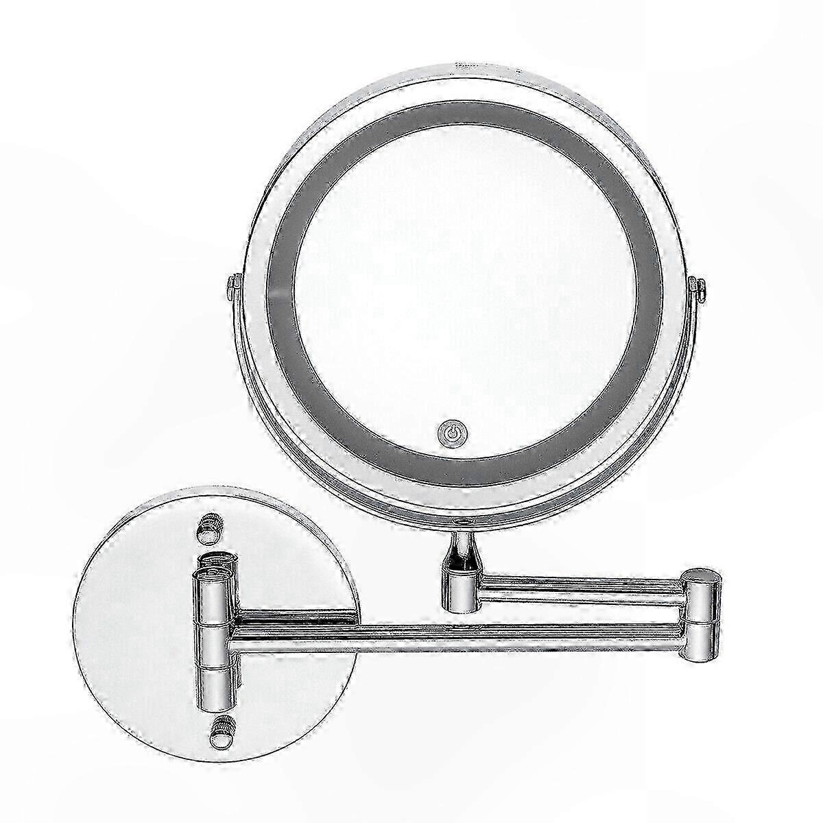360° Rotating LED Vanity Mirror with 10X Magnification for Bathroom Wall Mount