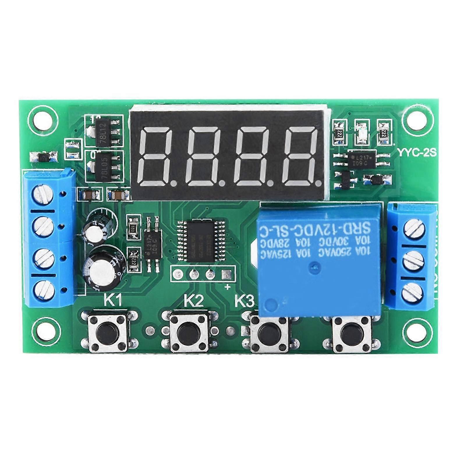 12V Adjustable Timer Relay Module with LED Display, Automation Control Switch for Precise Timing and Industrial Applications