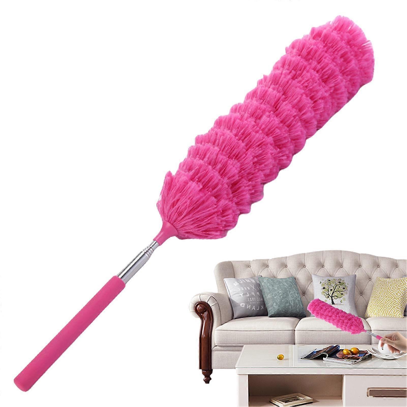 Extendable Duster Retractable Dust Brush Cleaner, Flexible Spider Web Brush, Reusable Fiber Duster, Ergonomic Cleaning Tool for Furniture, Car