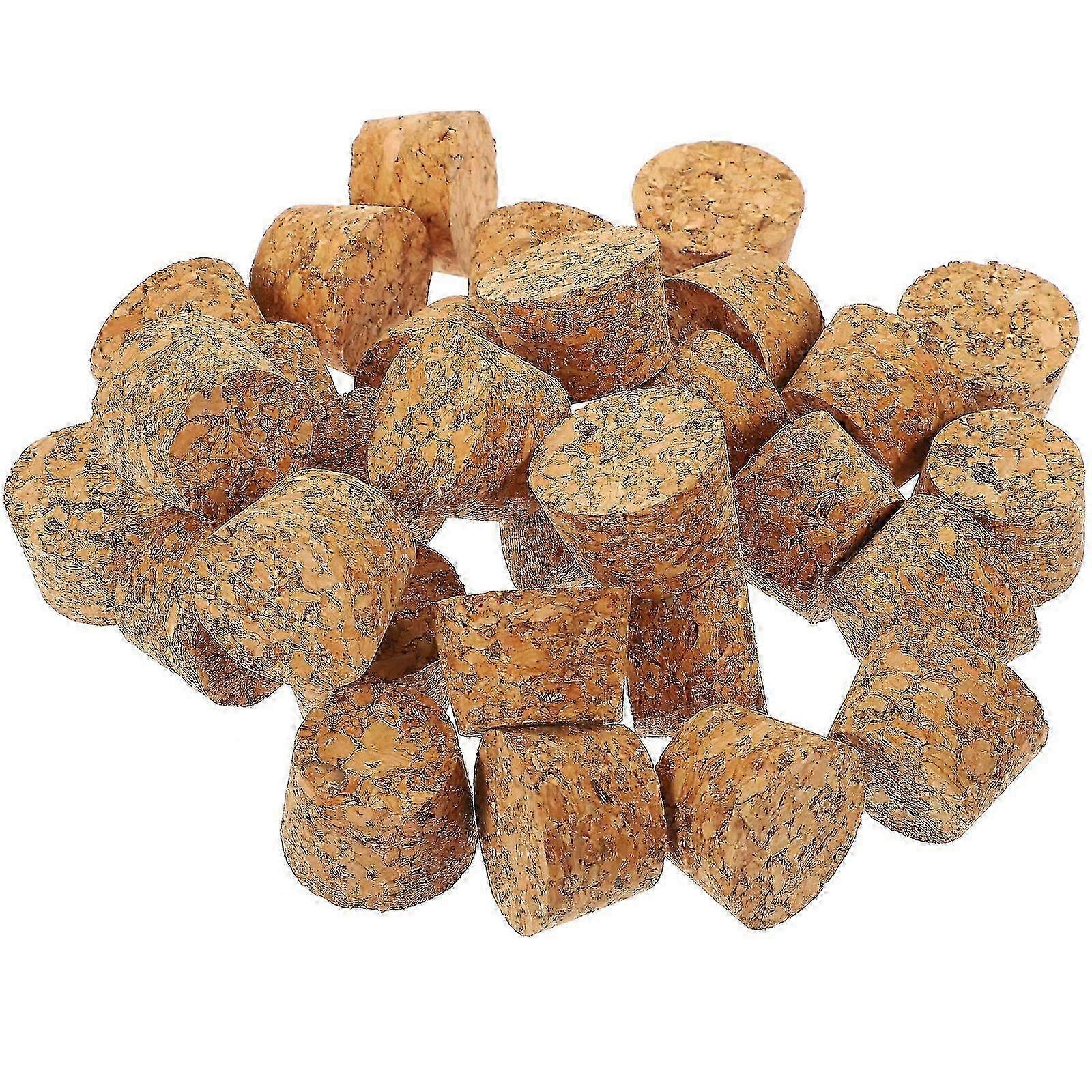 30pcs Light Brown Wood Cork Stoppers Replacement for Wine Bottles, Cone Shape 2.6X2.1X2CM