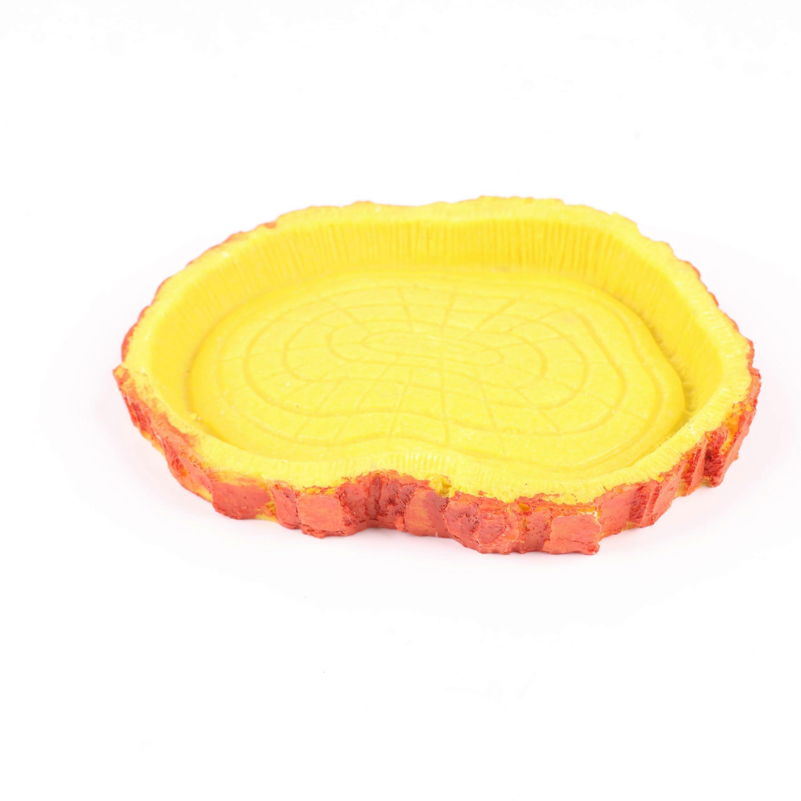 Natural Tree Trunk Reptile Water Dish Resin Realistic Bark For Terrarium Amphibians Small Pets Large 15.5 x 15 x 1.5 cm