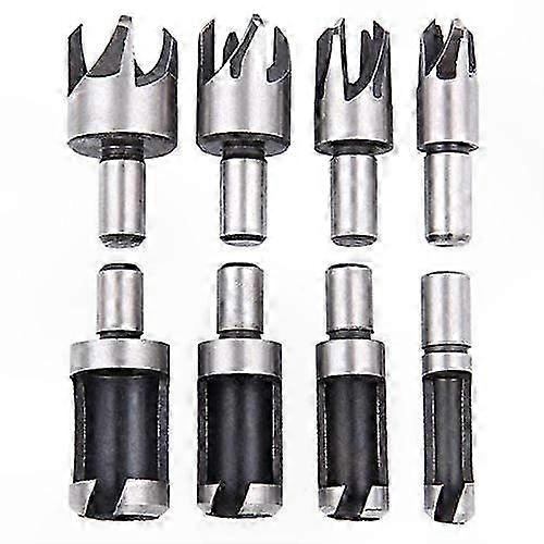 Wood Drill Bit Set - 8 Pieces High Carbon Steel Tenon Cutter for Woodworking and DIY Projects, 6mm/10mm/13mm/16mm Sizes