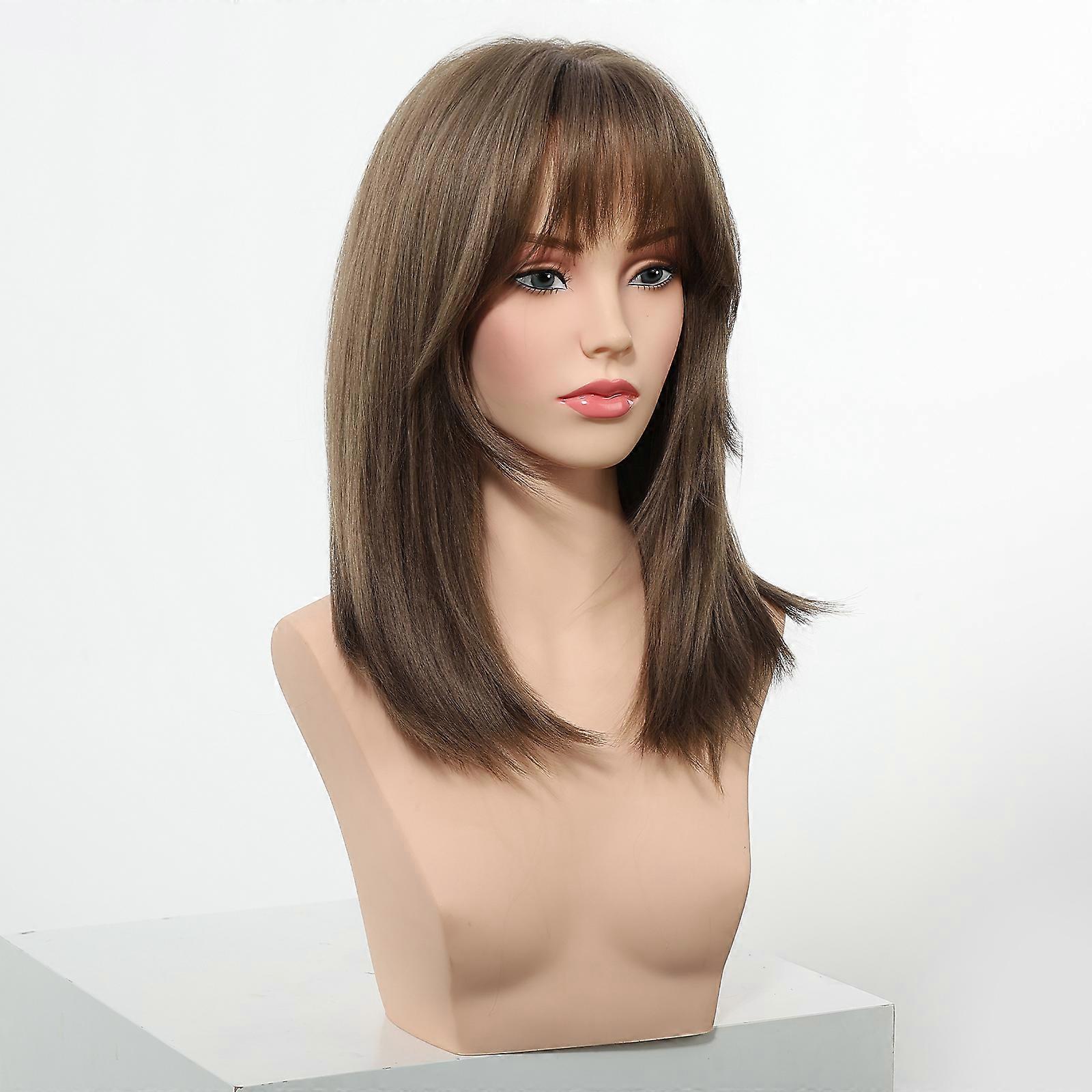 Natural Shoulder Length Layered Wolf Cut Synthetic Wig for Women -For Daily Wear