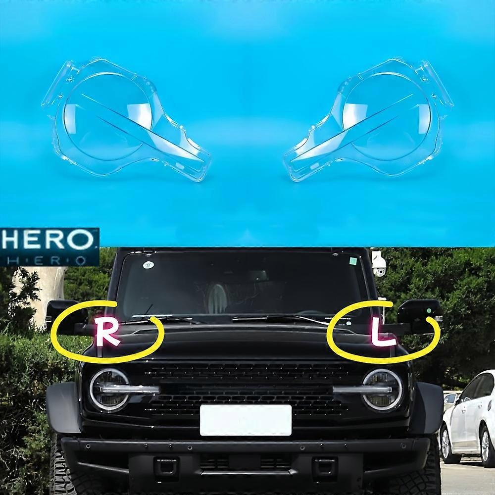 Fantastic Front Headlamp Cover Transparent Mask Lamp Shade Headlight Shell Lens Auto Replacement Parts For Ford Bronco 2021 2022 2023