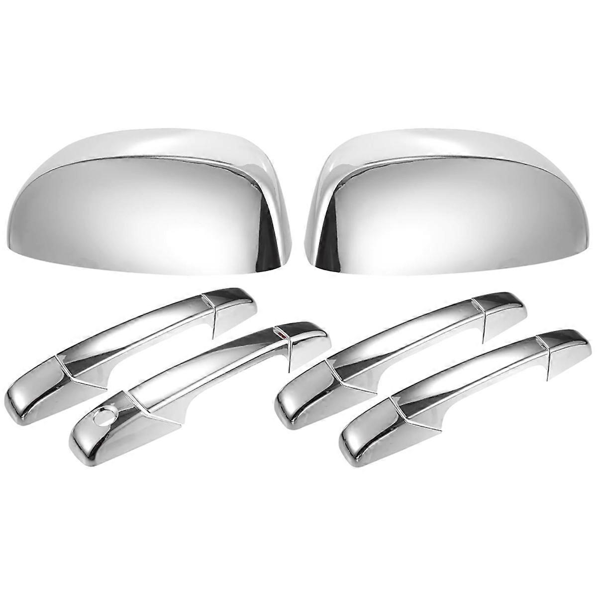 Chrome Rearview Mirror Cover Cap+Door Handle Cover Kit