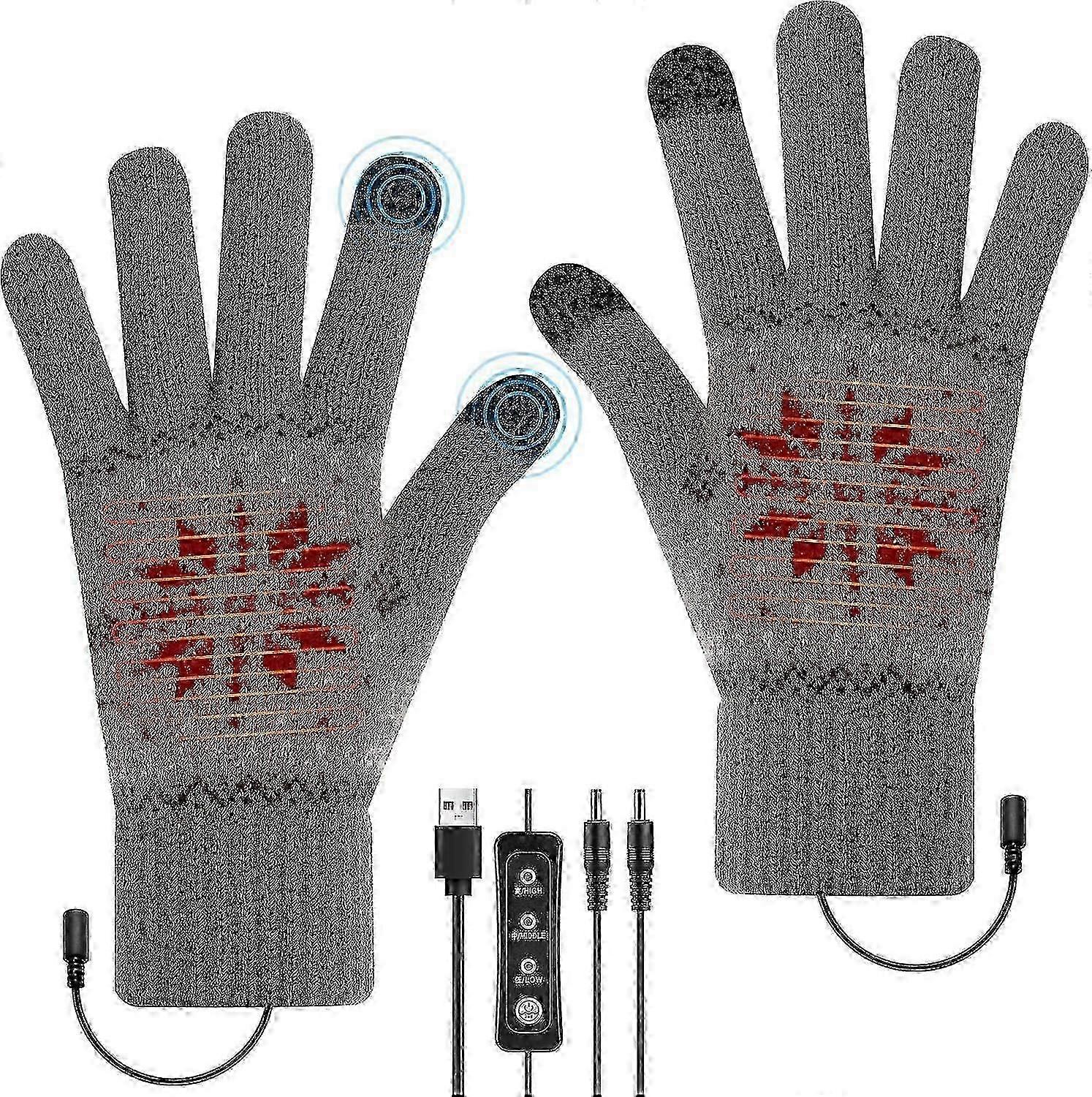 כפפות מחוממות USB, כפפות מחממי ידיים מיטן, כפפות חימום חמות בחורף להקלדת כפפות מסך מגע לנשים מתנות לגברים