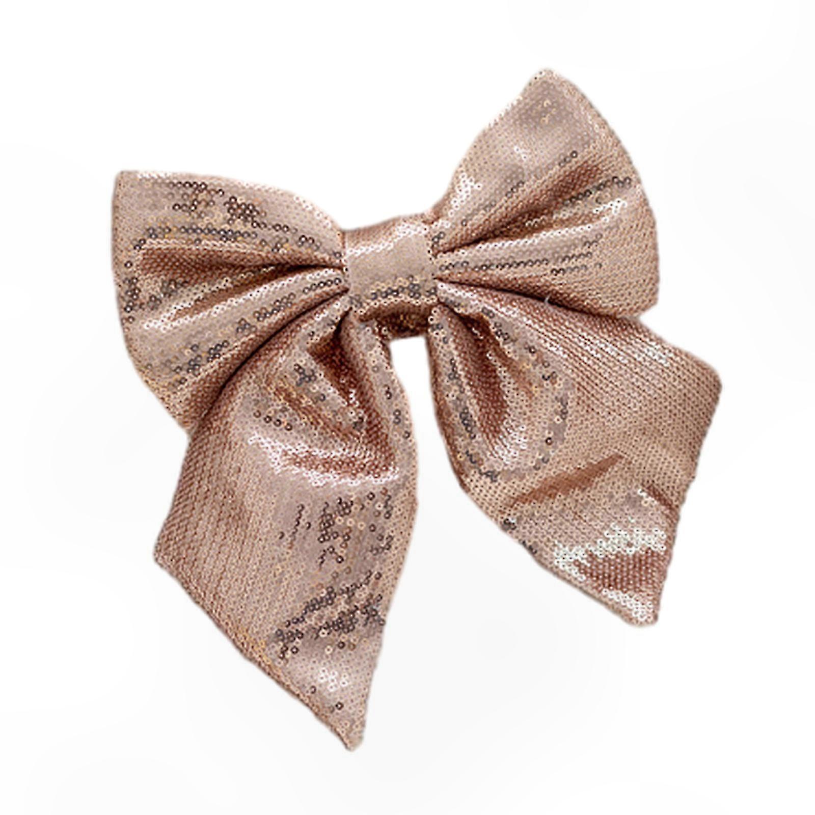 Festive Handmade Bows with Sequins for Christmas Tree Decor Crafted Gift Accessory in Red L Size