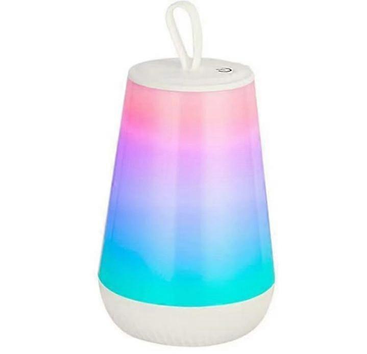 LED Bedside Lamp, Portable Dimmable Warm Lights, Multicoloured Illuminated Night Light, Touch RGB LED Night Light with Remote Control(White)