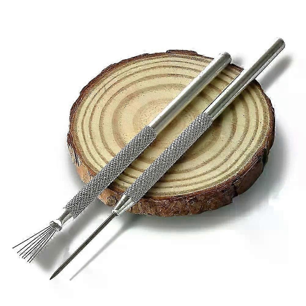 Pottery Clay Texture Tool 7 Pin Needle Pen Ceramics Feather Tools Polymer Clay Sculpting Modeling Tool Pottery Texture Brush