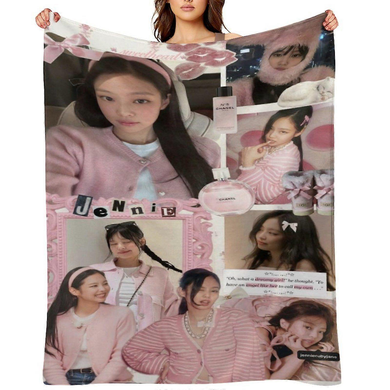 BLACKPINK رمي بطانية هدية ، بطانية من الفانيلا ، مناسبة للرجال والنساء ، مناسبة لجميع الفصول ، بطانية دافئة ، ديكور منزلي (102) 125x100 سم