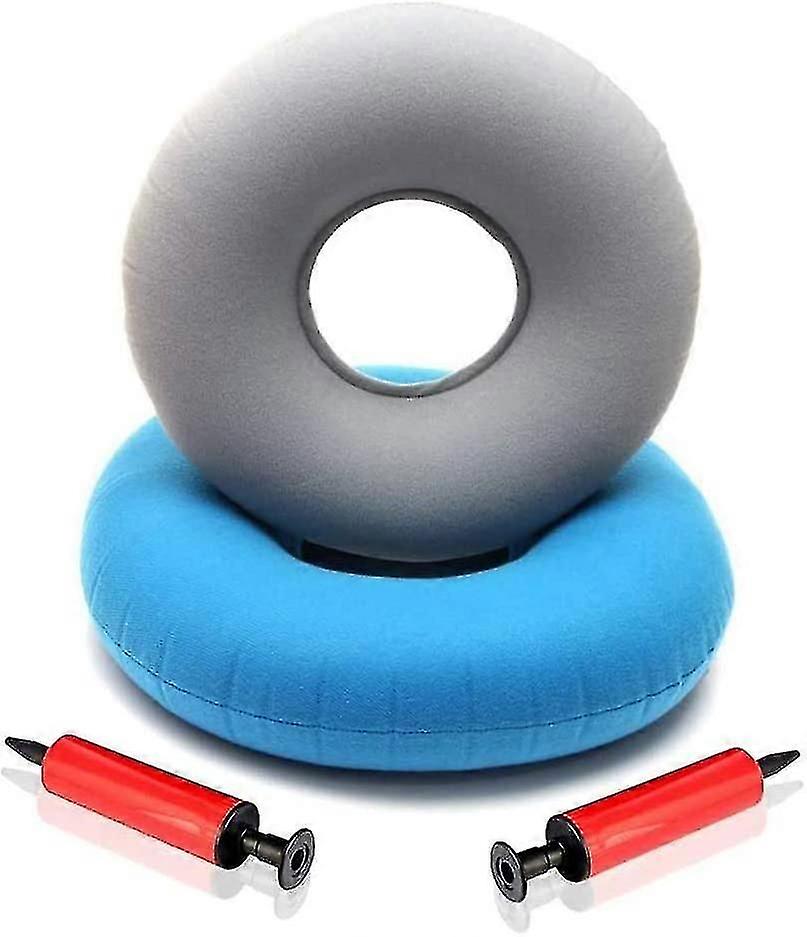 2 Pieces Donut Pillow Inflatable Ring Pillow, With 2 Pumps Gift