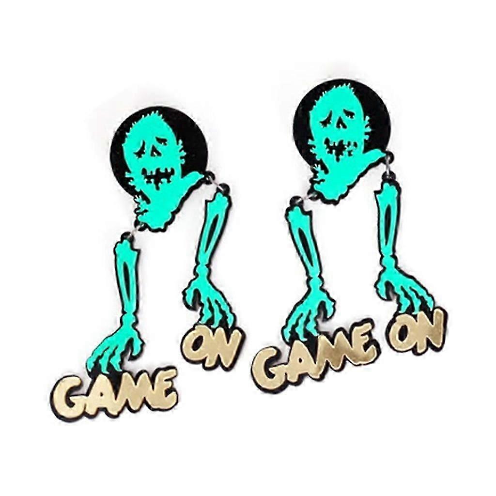 Halloween Zombie Pendientes Acrylic Drop Dangle Stud Pendiente De Moda Joyería