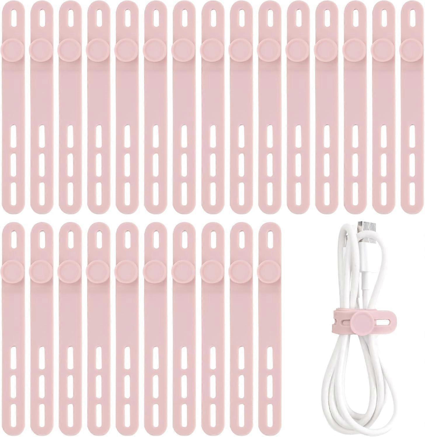 25 Pcs Silicone Cable Ties, Cable Ties Reusable, High Elasticity Wrap