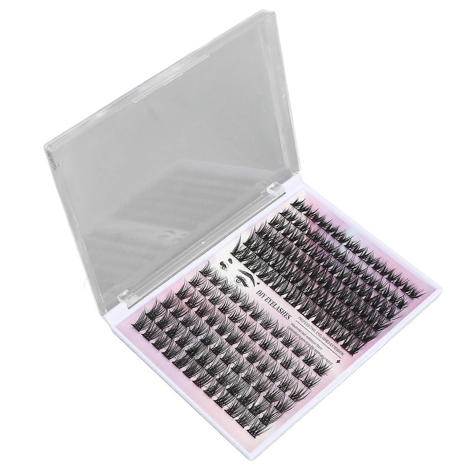 126 Cluster Lashes D Curl 10-14mm Fluffy DIY Extension Set