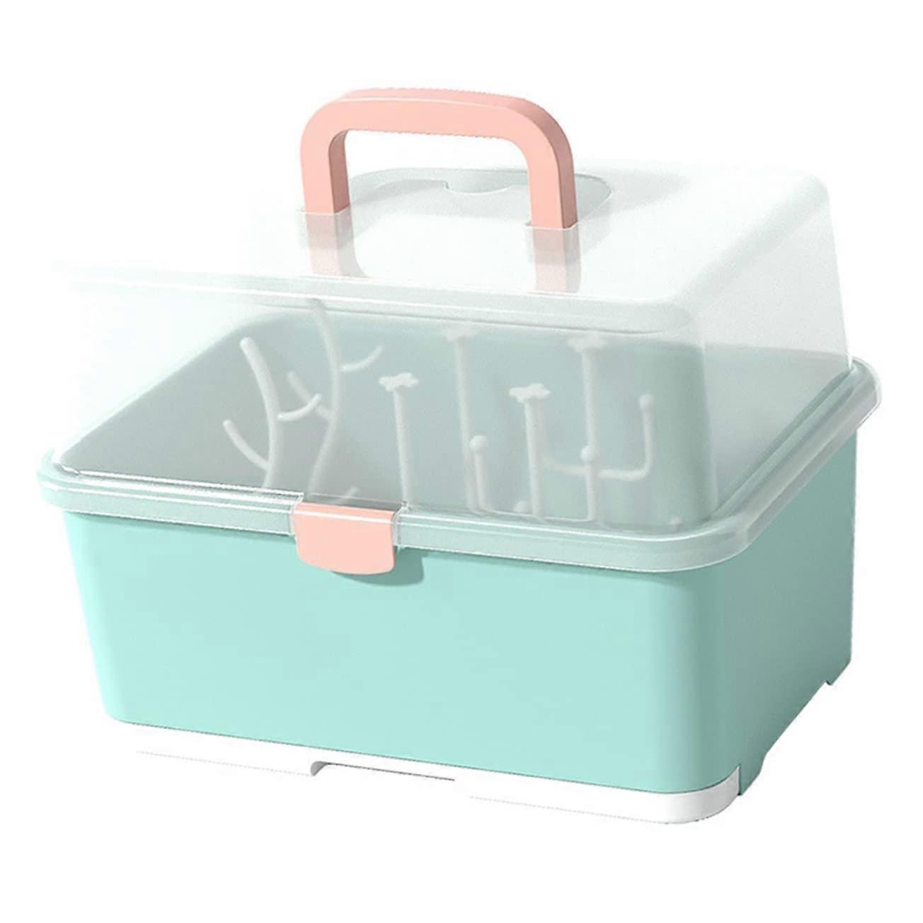 Bottle Storage Box With Lid Space Saving Nursery Bottle Organizer Detachable Tray Easy To Use YearOld Essentials