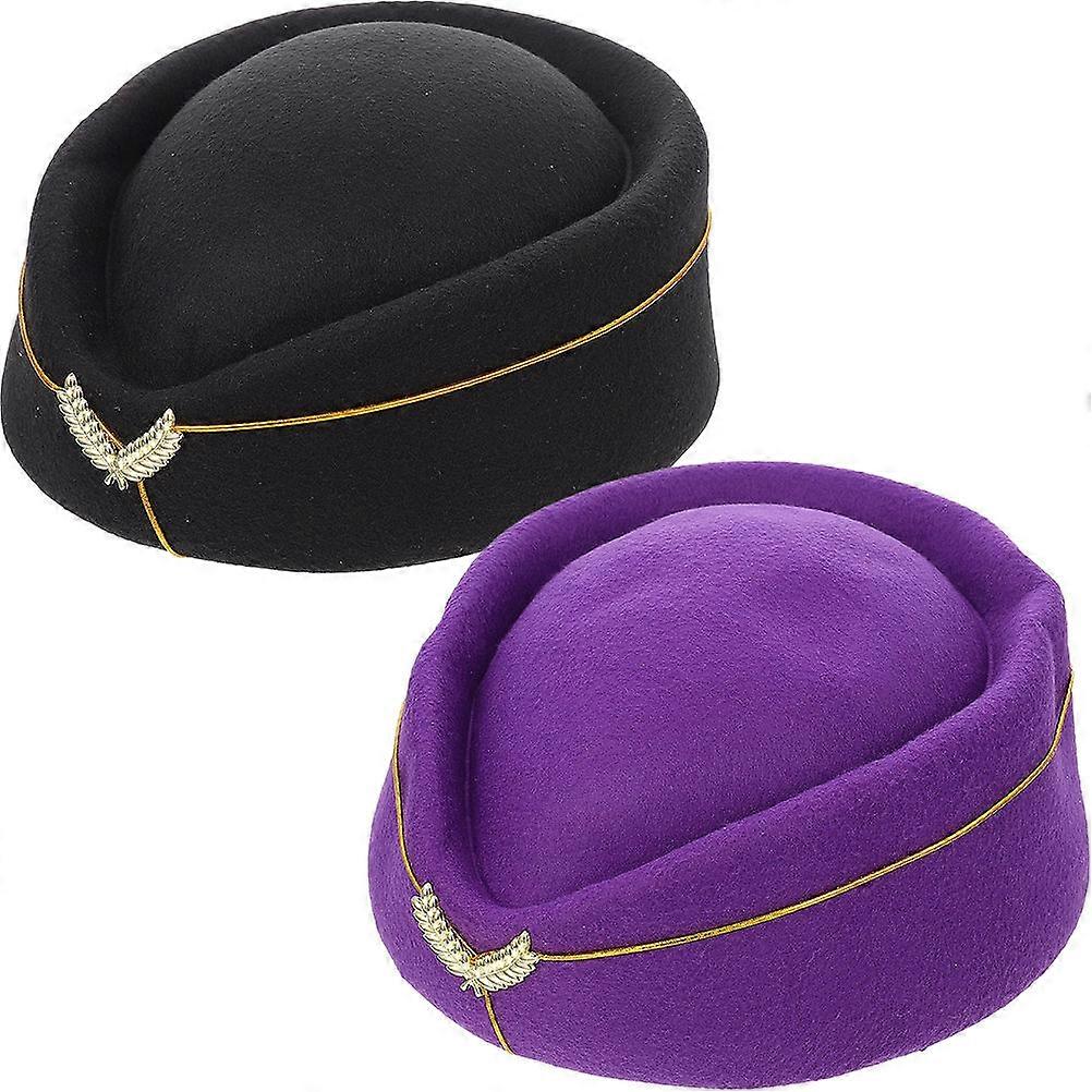 Stewardess Hat Flight Attendant Hat for Decor 8Pcs Colorful Costume Accessory