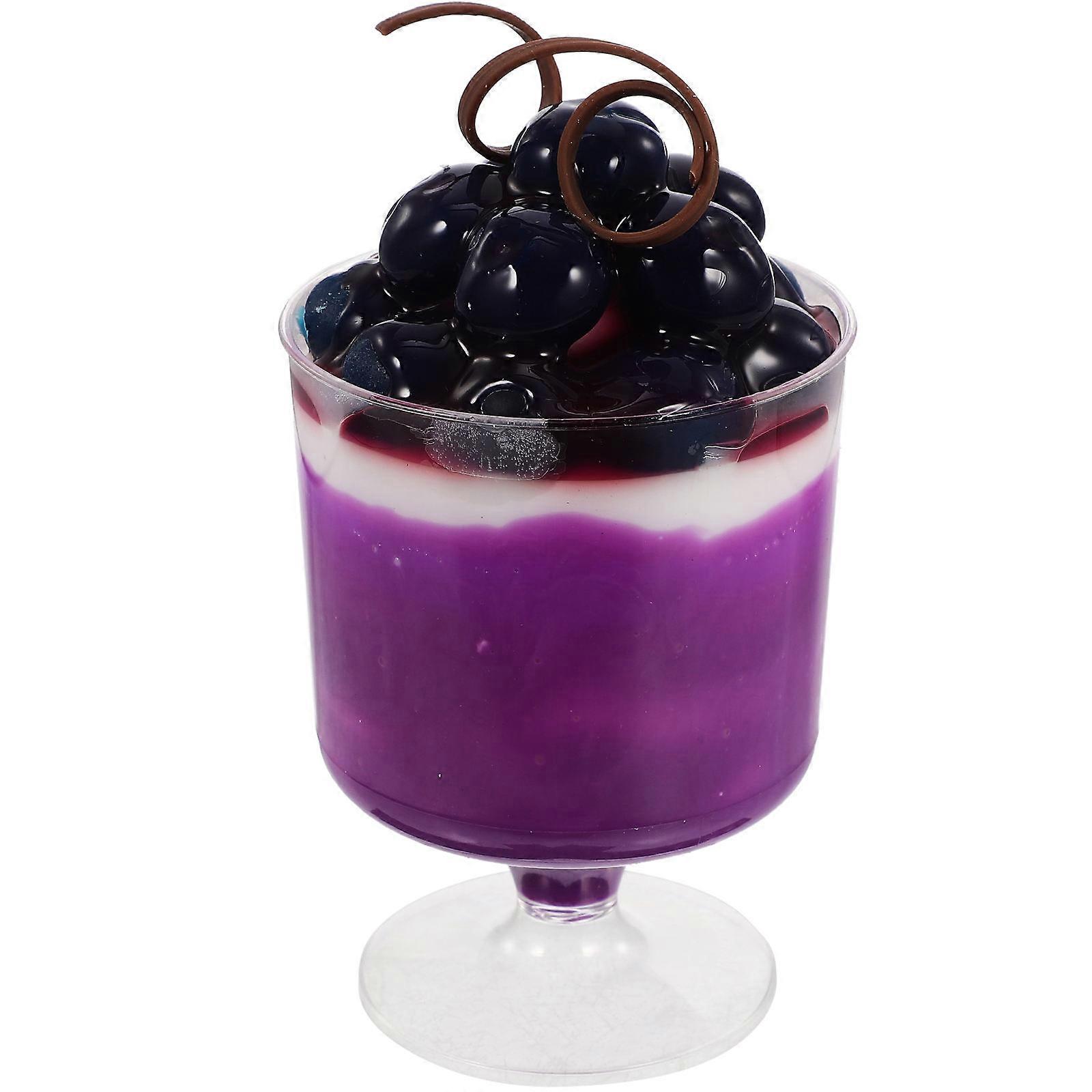 Realistic Artificial Desserts Faux Pudding Ornament Store Display Decoration Purple Set