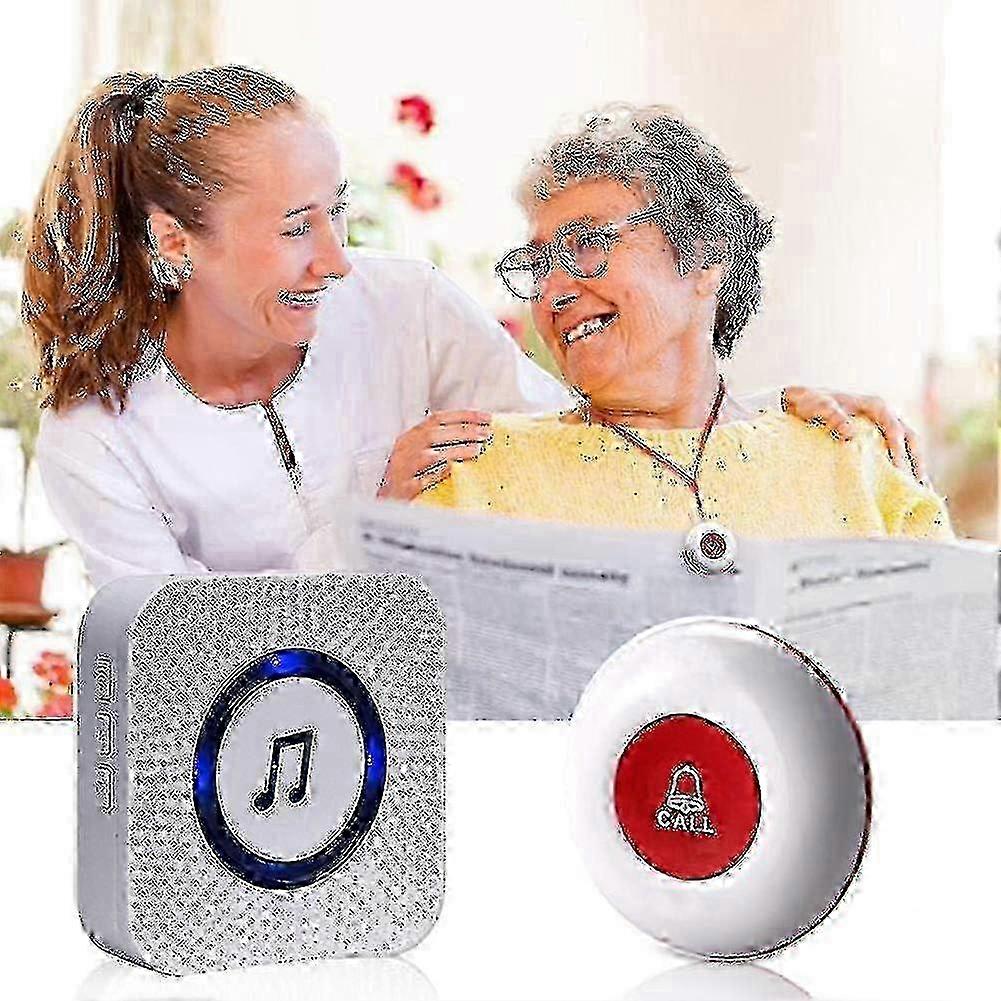 2 Receivers + 2 Call Buttons Elderly Emergency Call Button/waterproof Emergency Doorbell/elderly Emergency Call,hww_FPJ8
