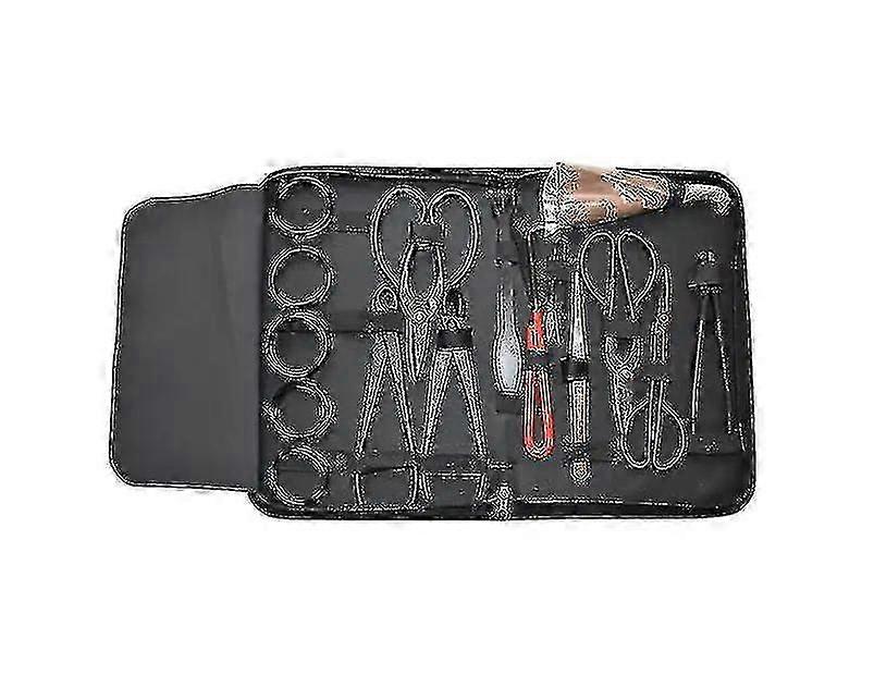 16ピース炭素鋼盆栽ツールキット、ガーデニングハサミとカッター用のナイロンケース付き