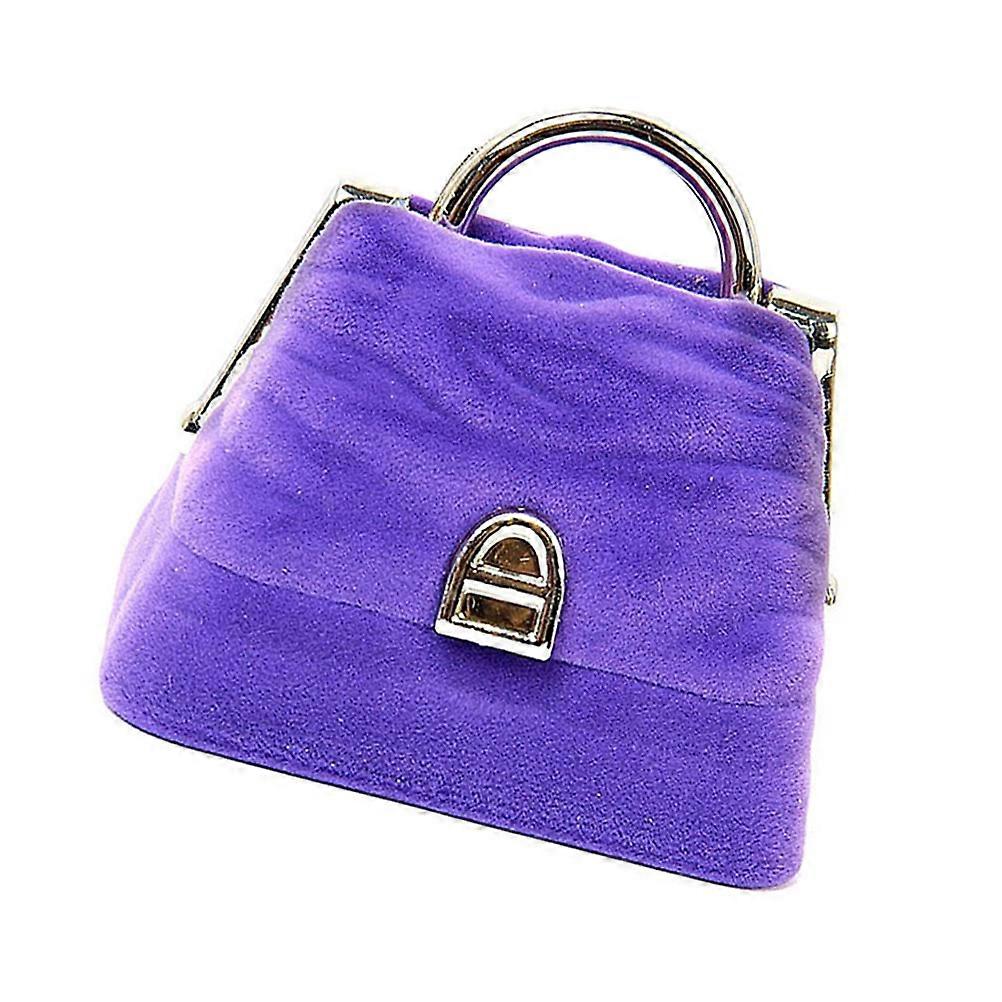 Purple Ring Box Featuring Flannel Material for Creative Storage Case