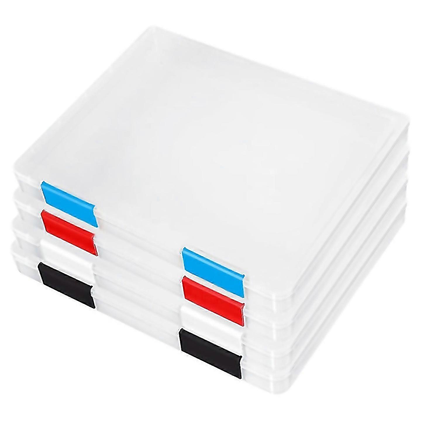 For 4 Pack A4 File Boxclear Plastic Document Storage Box