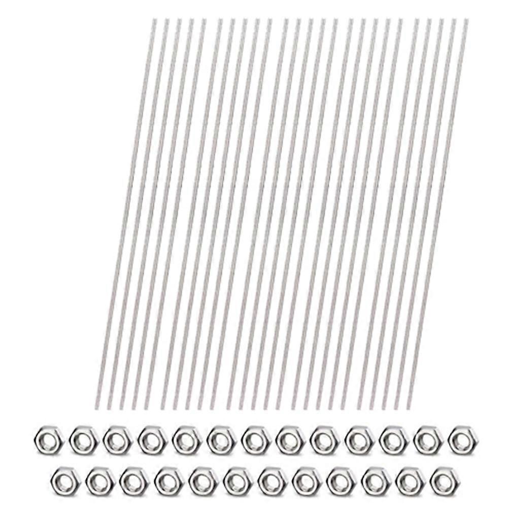 25Pcs Threaded Rods with 50pcs Nuts, 12inch Stainless Steel Threads
