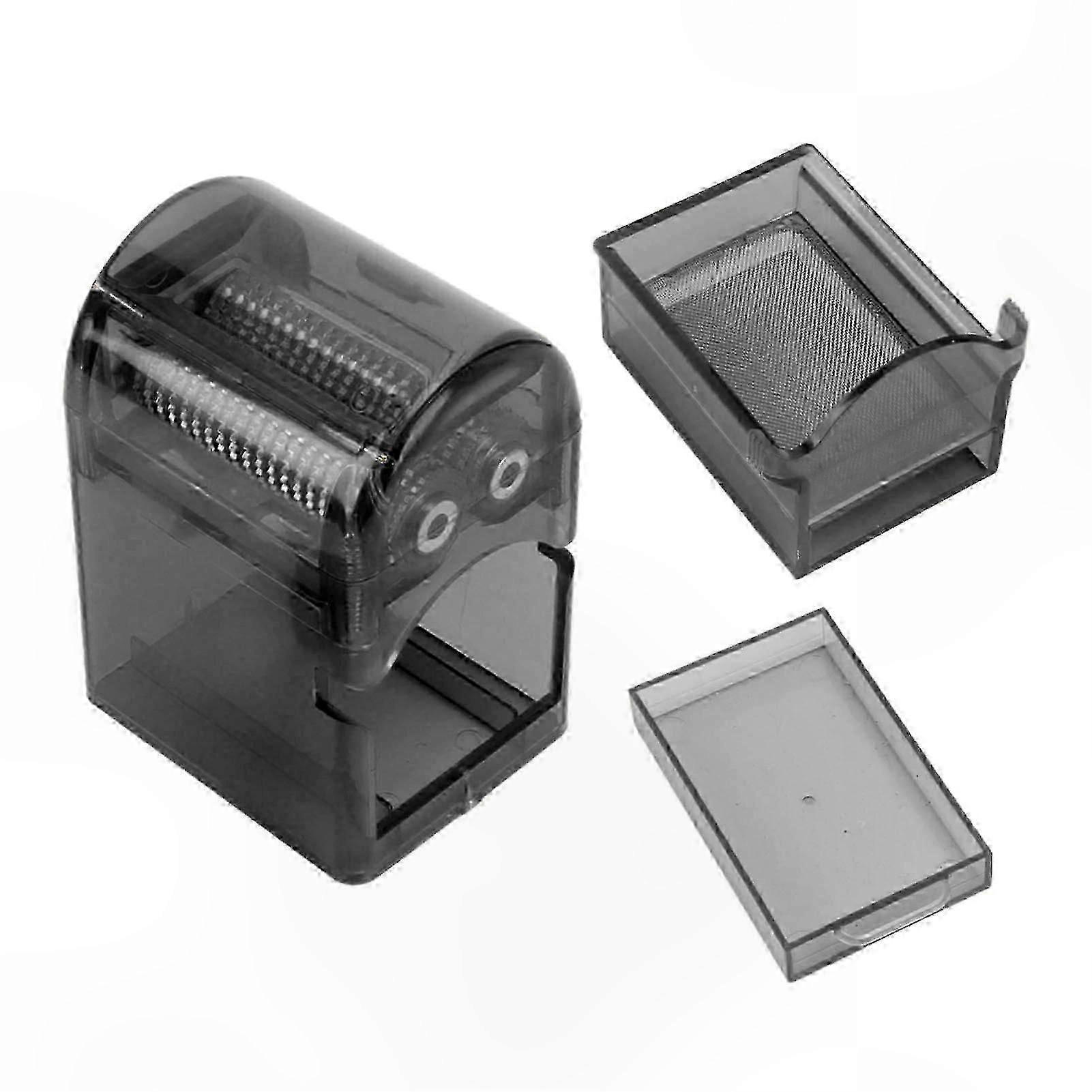 Portable Hand-Crank Tobacco Grinder with Storage Case for Smoking, Durable Black Design