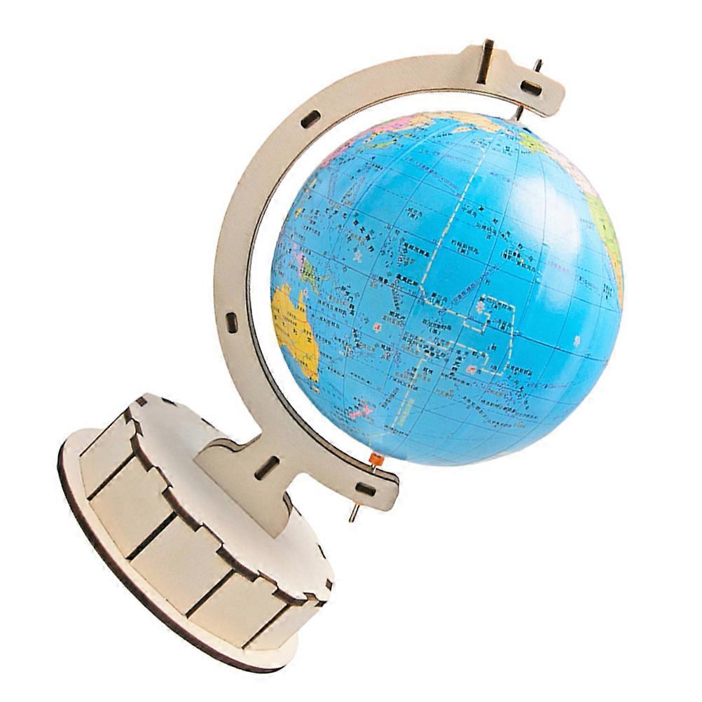 Learning DIY Earth Globe Wooden Set for Educational Purposes 4Pcs Globe