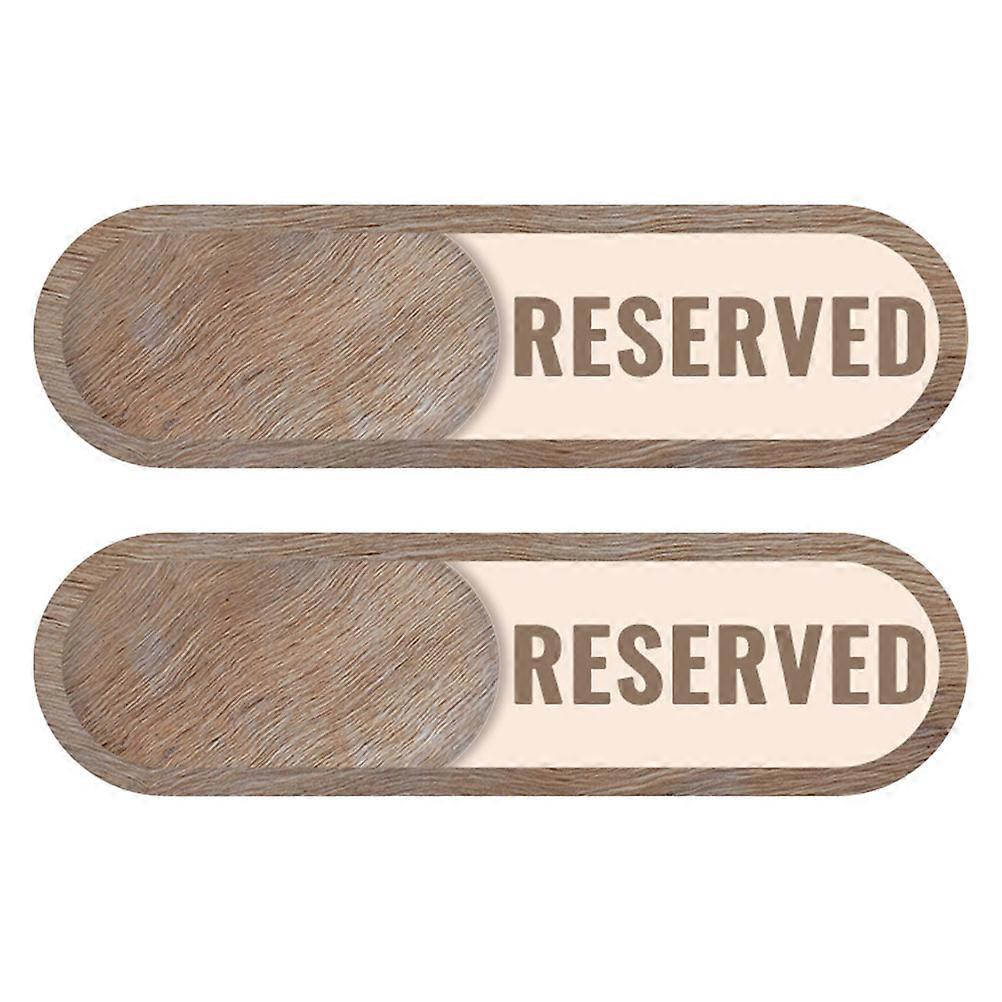 Office Privacy Door Sign Slider 5Pcs Acrylic Brown Reserved Indicator Signs
