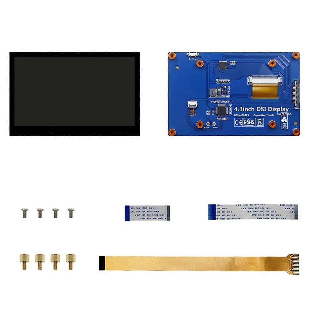 4.3 Inch RPi5 DSI Touch Screen LCD Display Portable Capacitive Touchscreen Monitor 800x480 for Raspberry Pi 5 4 3 3B+ 2
